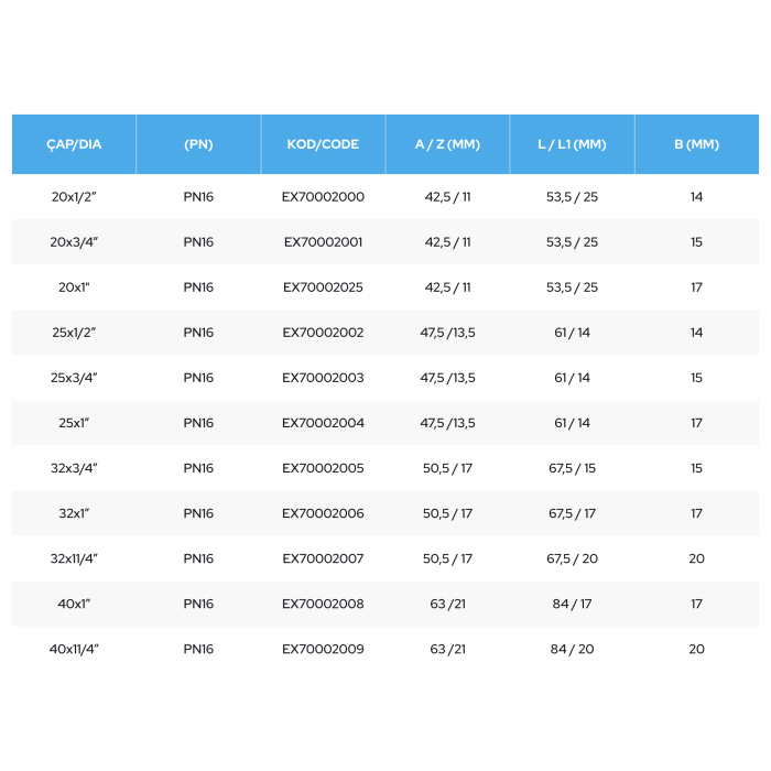 Plastic screw-on elbow for PE pipe PIMTAS 25 x 1" exterior, EX70002004