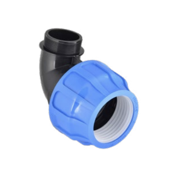 Plastic screw-on elbow for PE pipe PIMTAS 40 x 1 1/2" exterior, EX70002010