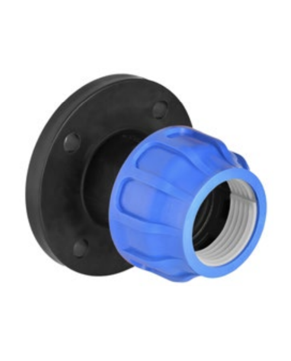 Plastic screw connection with flange for PE pipe PIMTAS 63 x 2" A, EX70002503