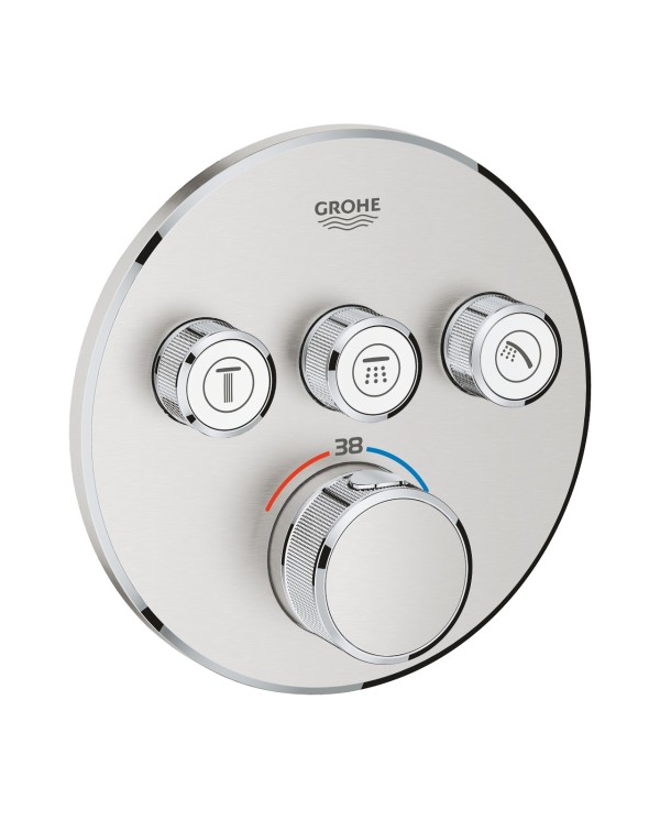 Potinkinis termostatiskais dušas maisītājs GROHE Grohtherm SmartControl 3 izejas, supersteel, 29121DC0