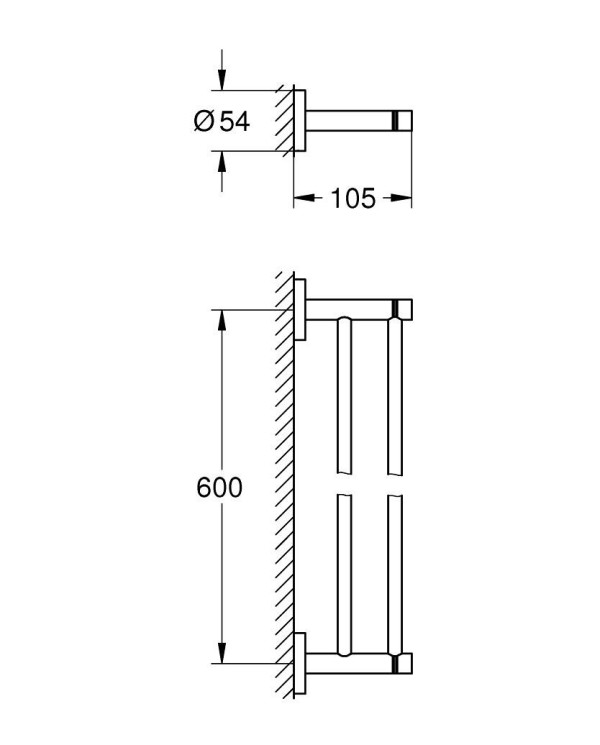 Divkāršu dvieļu turētājs GROHE Essentials, 40802001