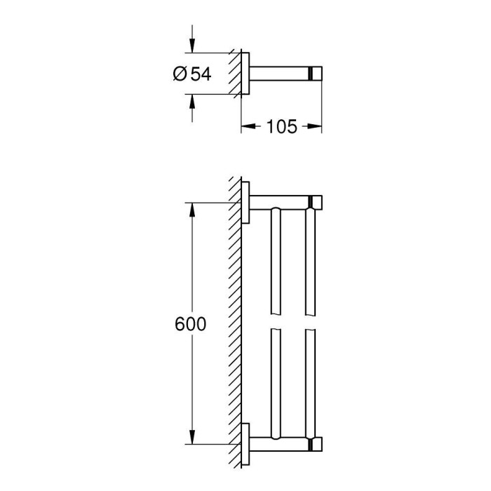 GROHE Essentials Double Towel Holder, 40802DC1