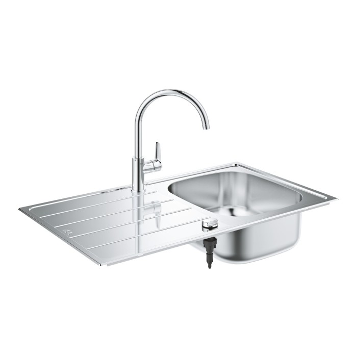 Nerūsējošā tērauda izlietne ar Bau virtuves jaucējkrānu GROHE K200, 31562SD1