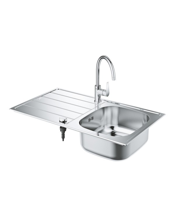 Nerūsējošā tērauda izlietne ar Bau virtuves jaucējkrānu GROHE K200, 31562SD1