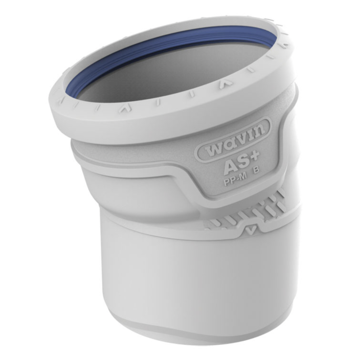 Low-noise indoor sewage elbow WAVIN AS+ 110 x 15°