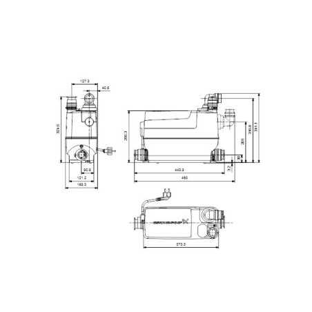 Станция удаления сточных вод - насосная GRUNDFOS Sololift2 C-3