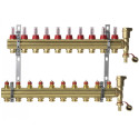 We are regulating the DANFOSS 10-loop underfloor heating manifold with flow meters.