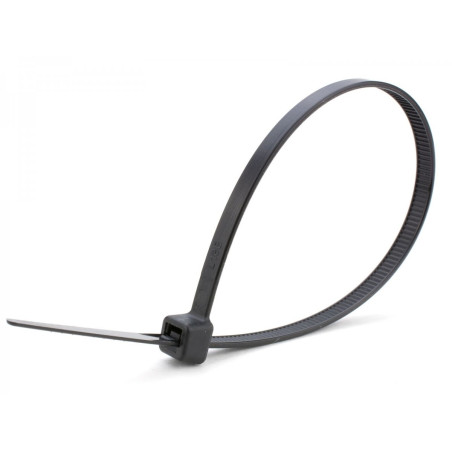 Plastmasas aizsietie siksniņas 7.8 x 380 mm, melni (100 gab)