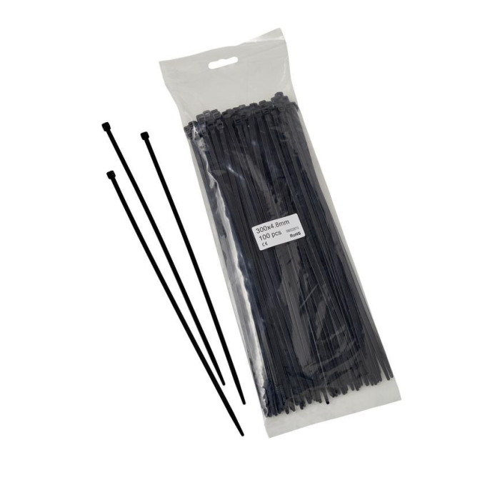 Plastmasas aizsietie siksniņas 4.8 x 250 mm, balta (100 gab)