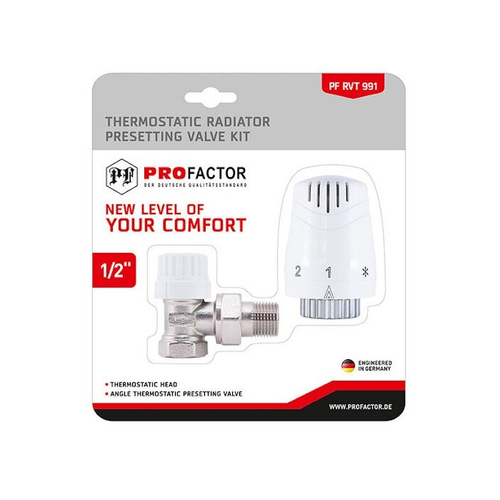 Radiatoru uzlādes komplekti PROFACTOR (2 in 1) - 1/2"" leņķis