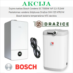 Akciju BOSCH 7000iW ir DRAŽICE apkures iekārtu komplekts, 7000iW14P + OKH125NTR/HV+ 7735502289