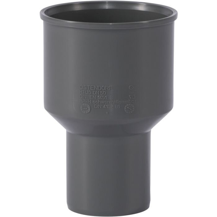 Internal sewage transition to four OSTENDORF HTsafe DN 50, gray