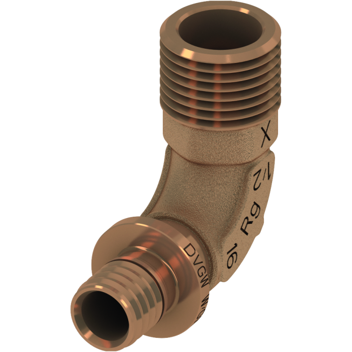 Elkoņs bronzas TECEflex 16 x 1/2" ārējais