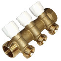 Water collector TECE Logo 1"" thread 3 rings with shut-off valves