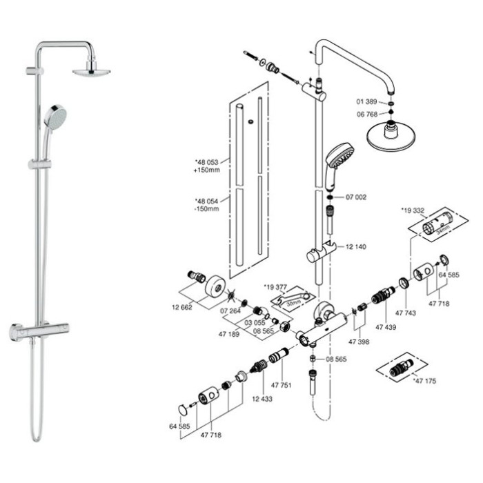 Системы верхнего душа Grohe New Tempesta Cosmopolitan