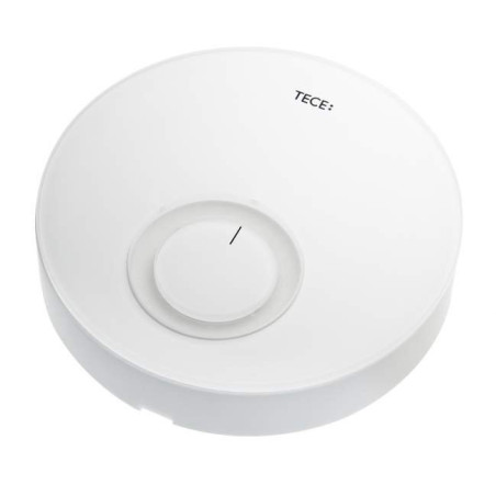 Glazed chamber thermostat cover (white glass, light gray housing) TECE floors DT