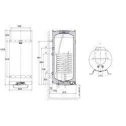 Kombinēts ātrgaitas vertikālais ūdens sildītājs DRAŽICE OKC 160 l 1 m2
