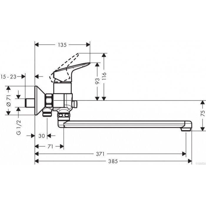 Vannas - dušas maisītājs long snap HANSGROHE Logis 71402000