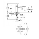 Kitchennis (izlietnes) maisītājs GROHE Eurosmart Cosmopolitan 30193000