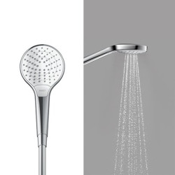Душевая насадка HANSGROHE Croma Select S 3jet, Vario Ecosmart, хром/белый, 26803400