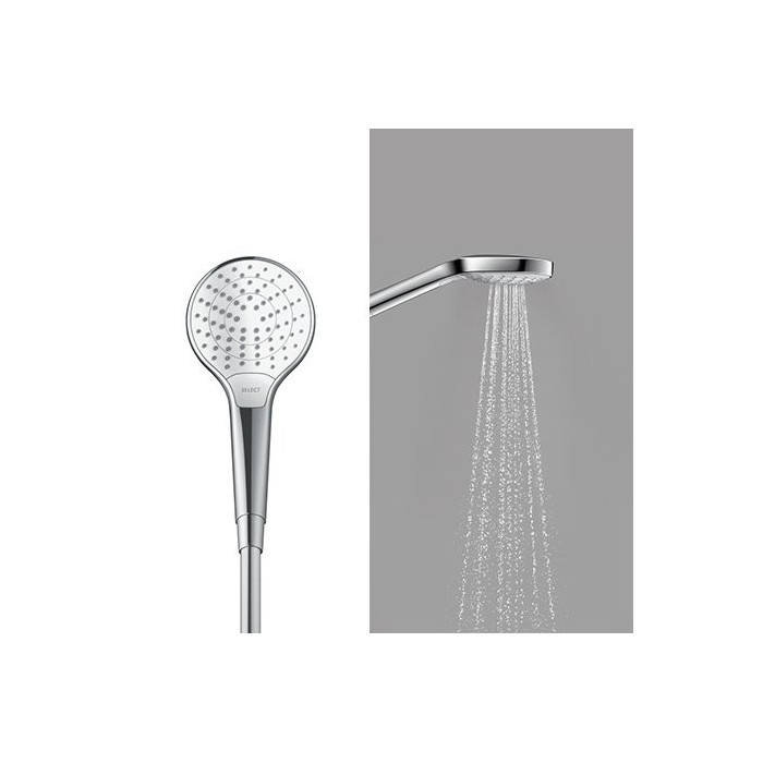 Dušas galva HANSGROHE Croma Select S 3jet, Vario Ecosmart, hroms/balts, 26803400