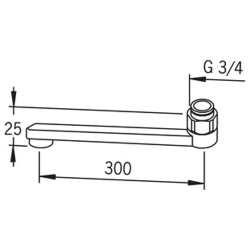 ORAS faucet spout, 300 mm