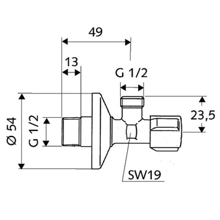 Stūres vārsts SCHELL Comfort 1/2" x 1/2"