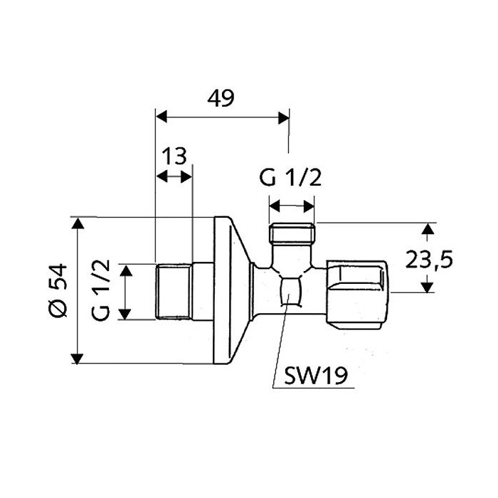 Stūres vārsts SCHELL Comfort 1/2" x 1/2"