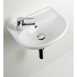 Mazs piekārts izlietne JIKA Lyra Plus, 400 x 310 mm, (jaucējkrāna atvere pa kreisi)