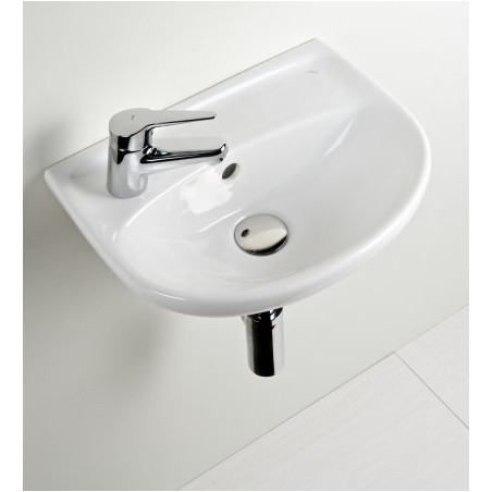 Small wall-mounted sink JIKA Lyra Plus, 400 x 310 mm, (mixer hole on the left)