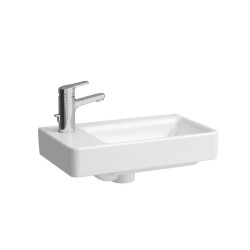 Asymmetrical wall-mounted sink LAUFEN Pro S, 480 x 280 mm (faucet hole on the left)