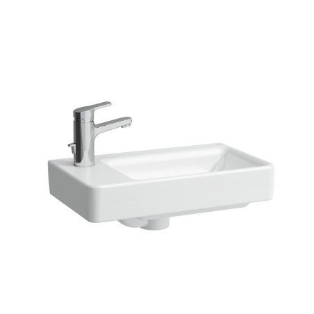 Asymmetrical wall-mounted sink LAUFEN Pro S, 480 x 280 mm (faucet hole on the left)