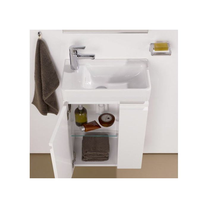 Izlietne piekare asimetriska LAUFEN Pro S, 480 x 280 mm (jaucējkrāna atvere kreisajā pusē)