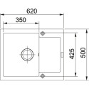 FRANKE Maris MRG 611-62 stone composite (granite) sink, 62x50 cm, white