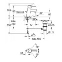 Смеситель для раковины с донным клапаном GROHE Concetto, размер S, 3220410E
