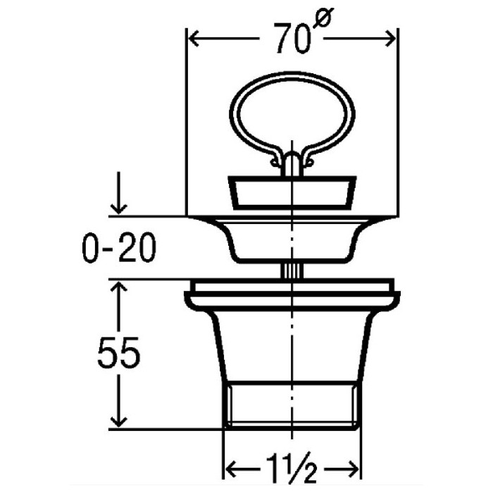 VIEGA 1 1/2"" 55 (70) sink siphon valve with plug