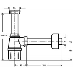 Sink siphon with sediment trap, without vent VIEGA 1 1/2"" x 40 mm, 119270