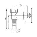 ALCA PLAST top-mounted siphon for washing machine, chrome-plated