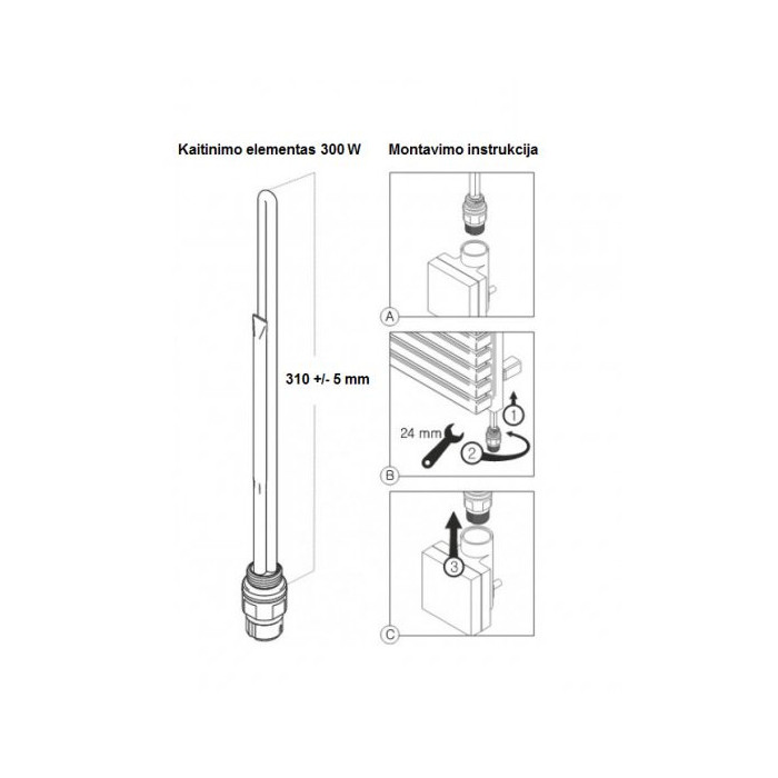 Heating element TERMA Split for all types of KTX controllers