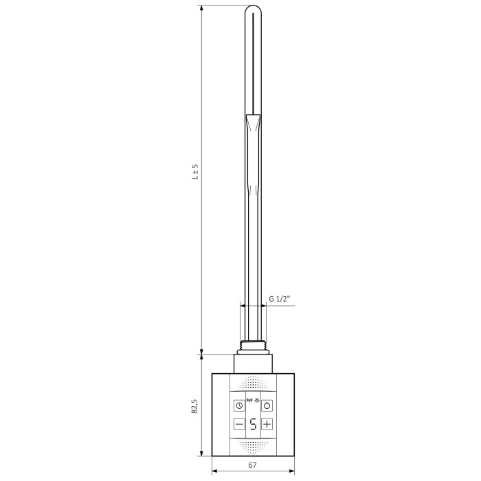 Controller for heating element with hidden wire, without plug TERMA KTX4