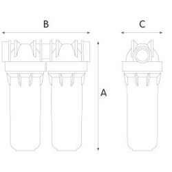 Double filter housing ATLAS FILTERS DPD 3/4""