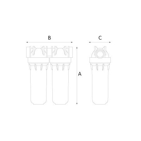 Double filter housing ATLAS FILTERS DPD 3/4""