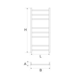 Stainless steel dryer-ladder MEPA Plain 1000-8