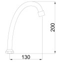 RUBINETA faucet spout, curved J 18 x 200 mm