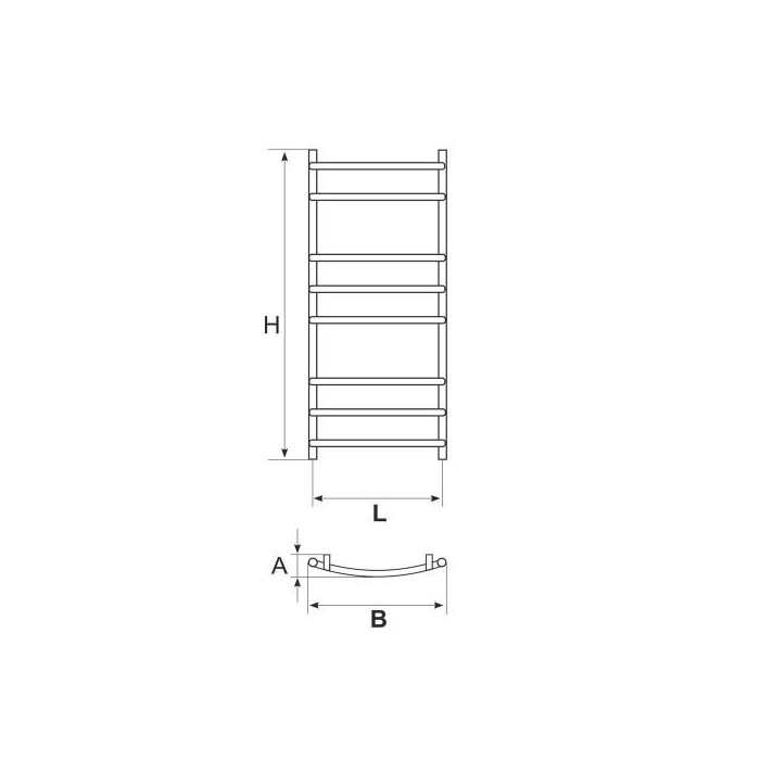 Stainless steel electric dryer-ladder with heating element MEPA Classic 1000-8