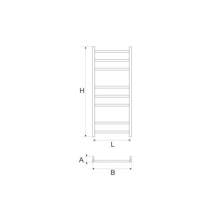 Stainless steel electric dryer-ladder with heating element MEPA Plain 1000-8