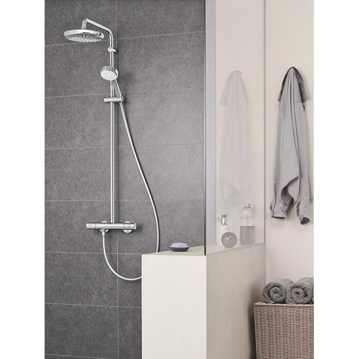 GROHE Tempesta Cosmopolitan 210 thermostatic shower system with Tempesta 100 hand shower