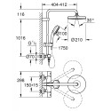 GROHE Tempesta Cosmopolitan 210 thermostatic shower system with Tempesta 100 hand shower