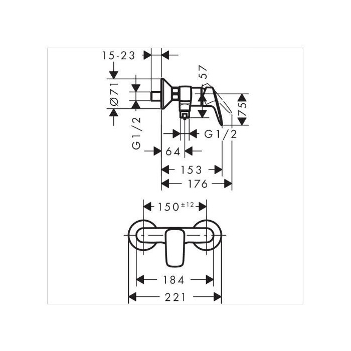 Dušas maisītājs HANSGROHE Logis, hroms, 71600000
