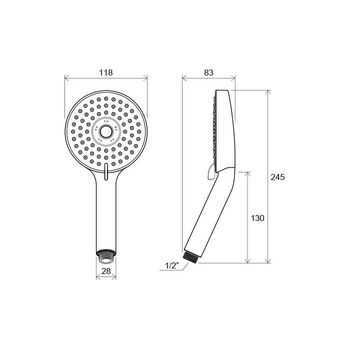 RAVAK shower head, 3 functions